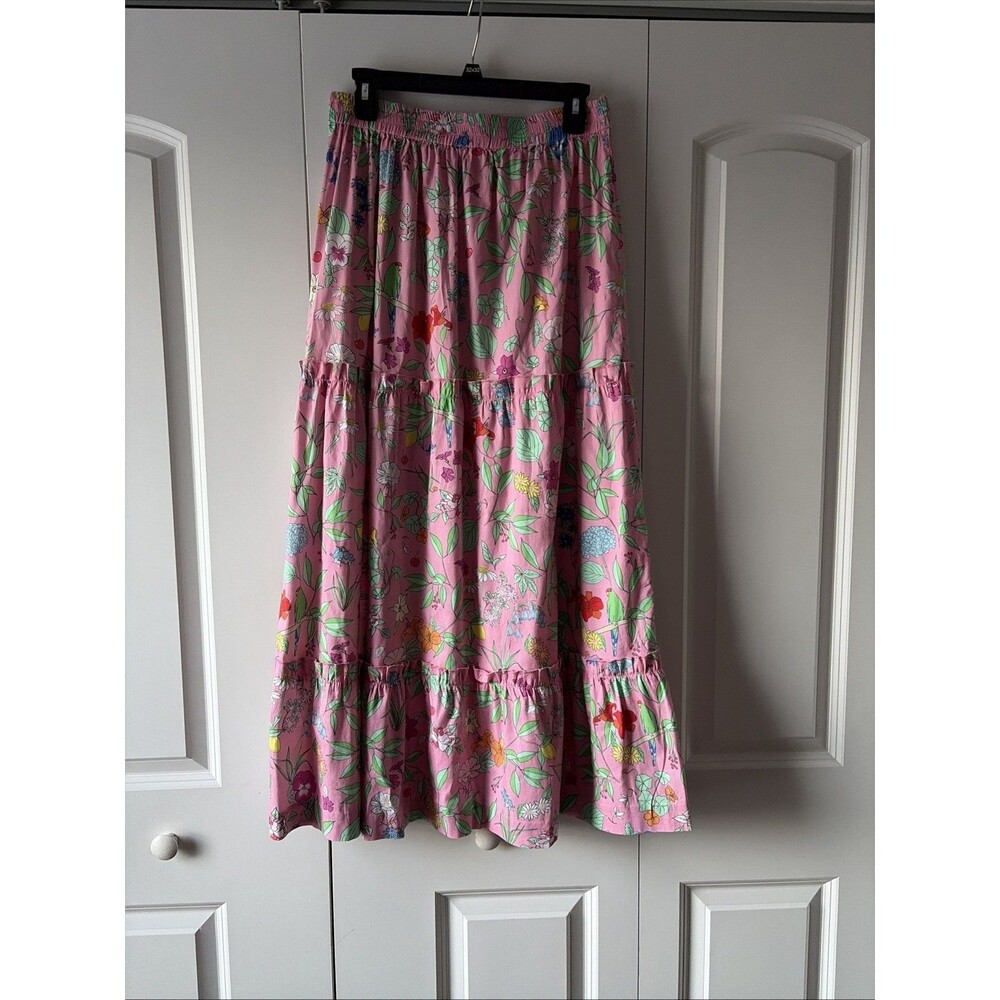 Sheridan French Women’s Tiered Maxi Skirt Size Medium Cottage Fairy